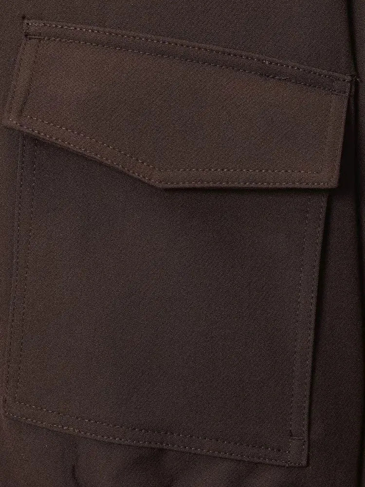 NLZGMSJ Women's 2025 Autumn Elegant Clothing Jacket Vintage Lapel Collar Zipper Full Sleeve Pocket Coat Lady Outerwears