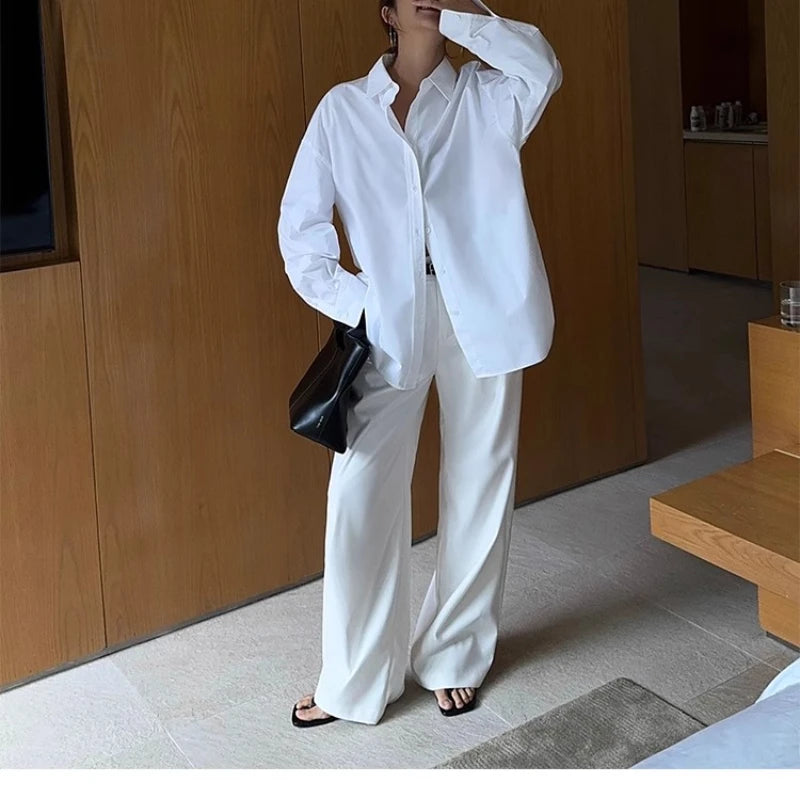 Multicolor Office High-waisted Wide-leg Suit Pants Women's 2025 Autumn Loose and Drape Casual Straight Mopping Trousers